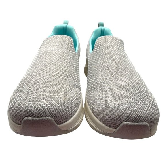Skechers Sneakers Womens Size 10 Gray Teal Arch Comfort Athletic Slip On Shoes - Picture 9 of 11